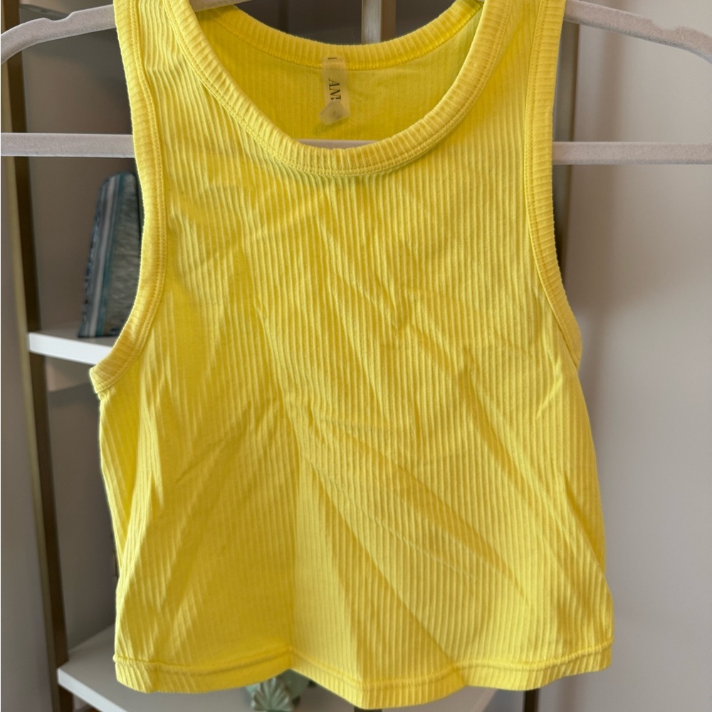 ANWND Yellow Ribbed Tank Top